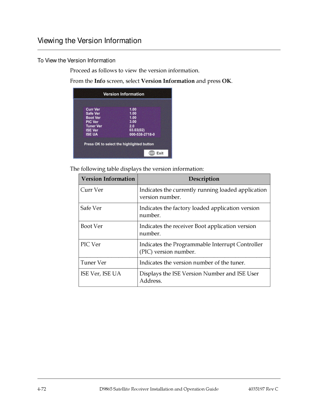 Cisco Systems 4028650000000 Viewing the Version Information, To View the Version Information 