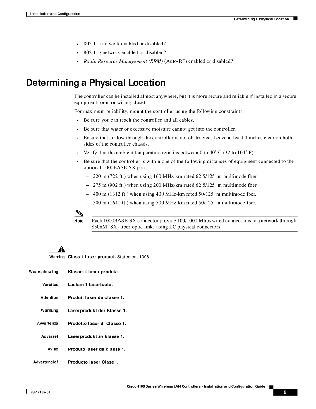 Cisco Systems 4100 manual Determining a Physical Location 