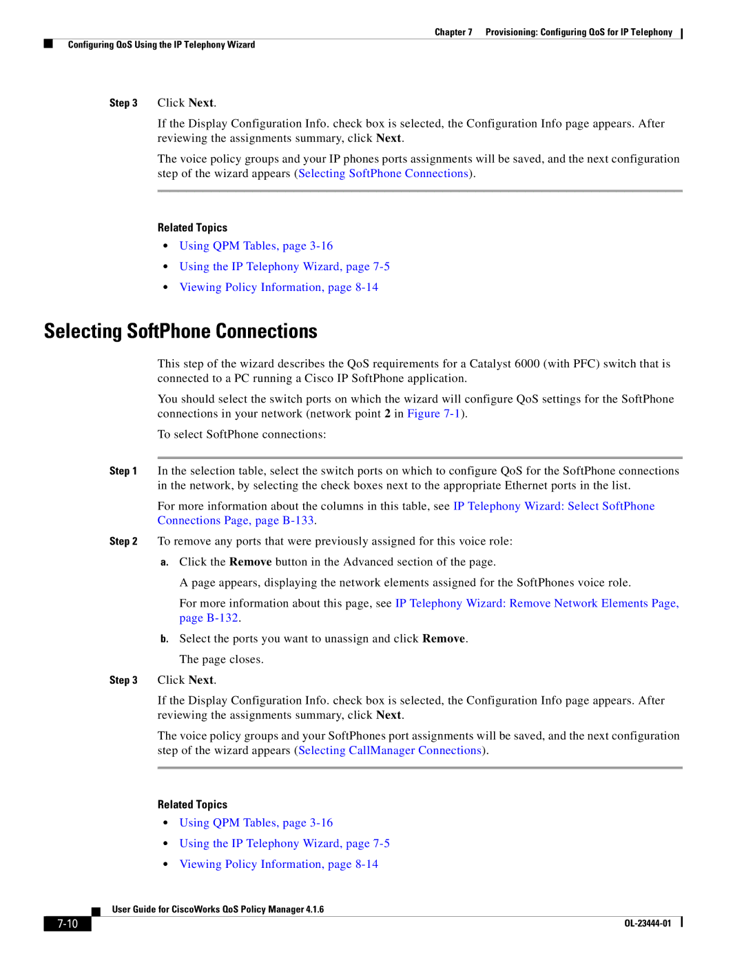 Cisco Systems 416 manual Selecting SoftPhone Connections 