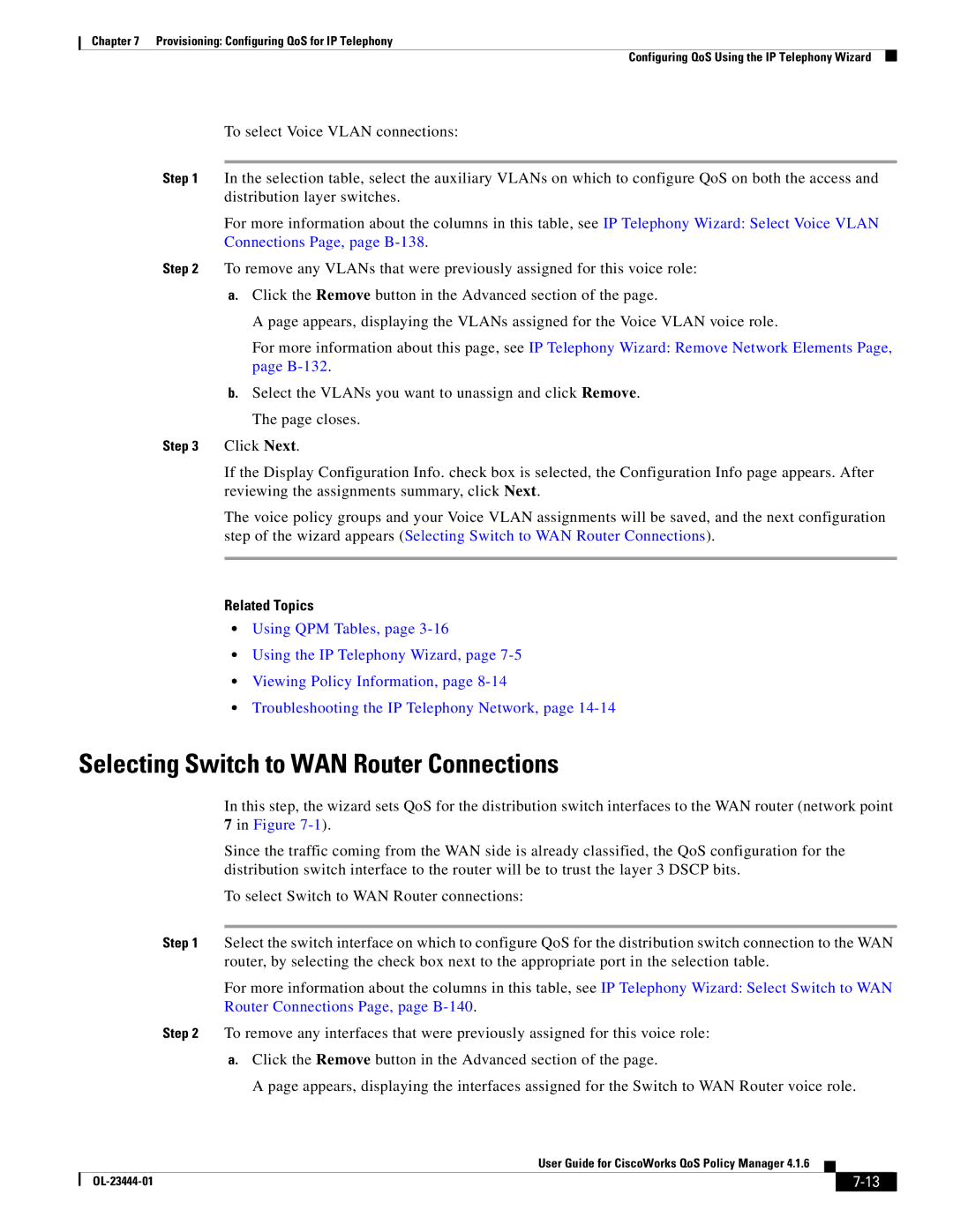 Cisco Systems 416 manual Selecting Switch to WAN Router Connections 