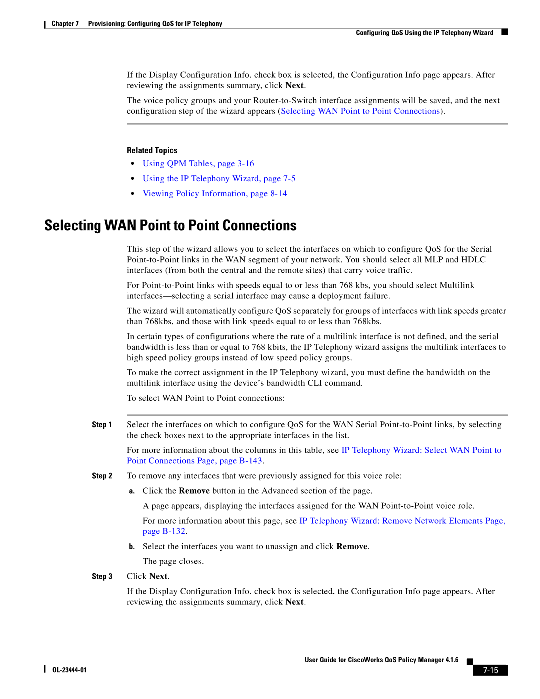 Cisco Systems 416 manual Selecting WAN Point to Point Connections 