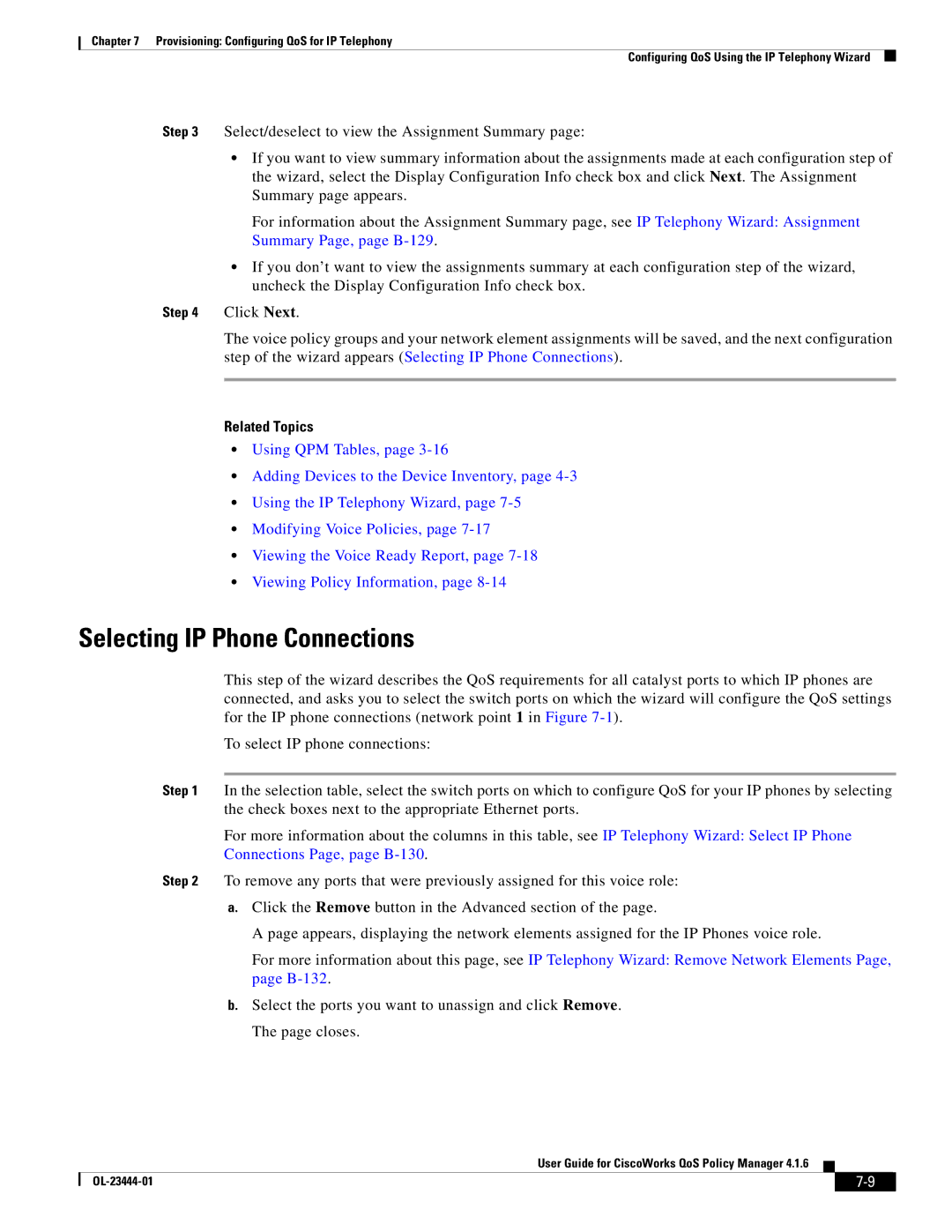 Cisco Systems 416 manual Selecting IP Phone Connections 