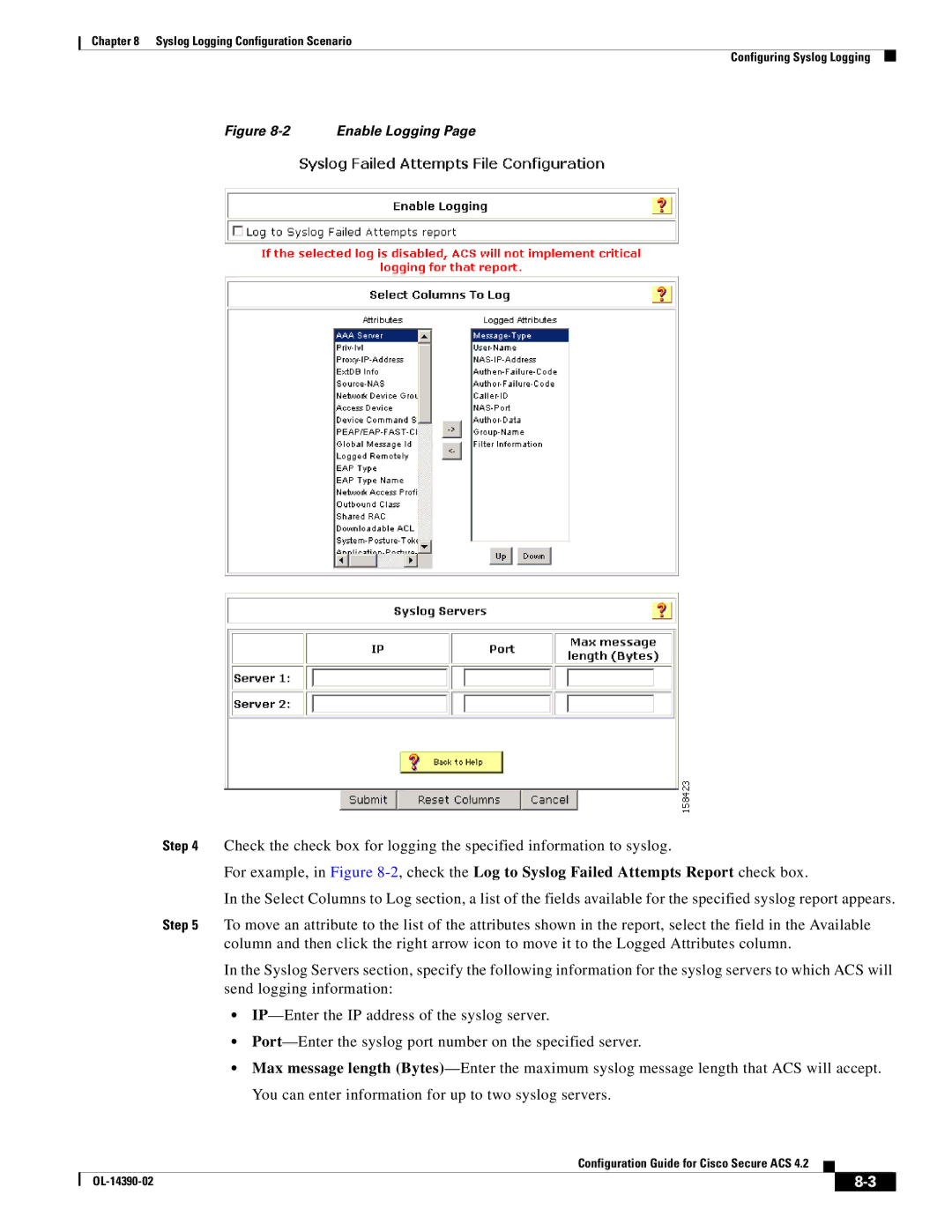 Cisco Systems 4.2 manual Enable Logging 