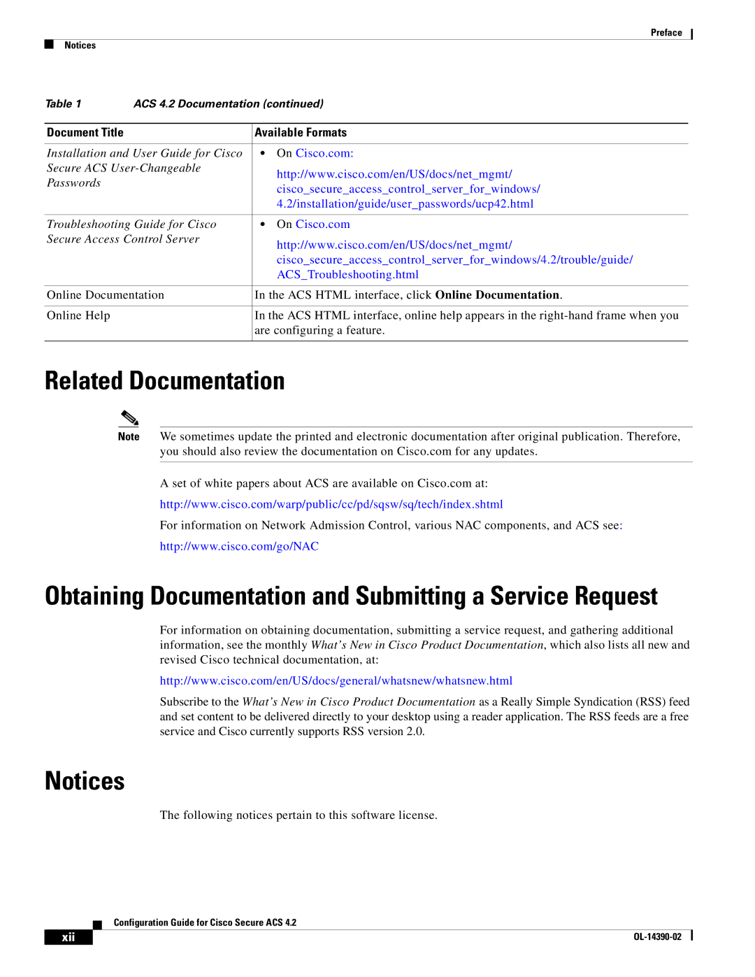 Cisco Systems 4.2 manual Related Documentation, ACSTroubleshooting.html 