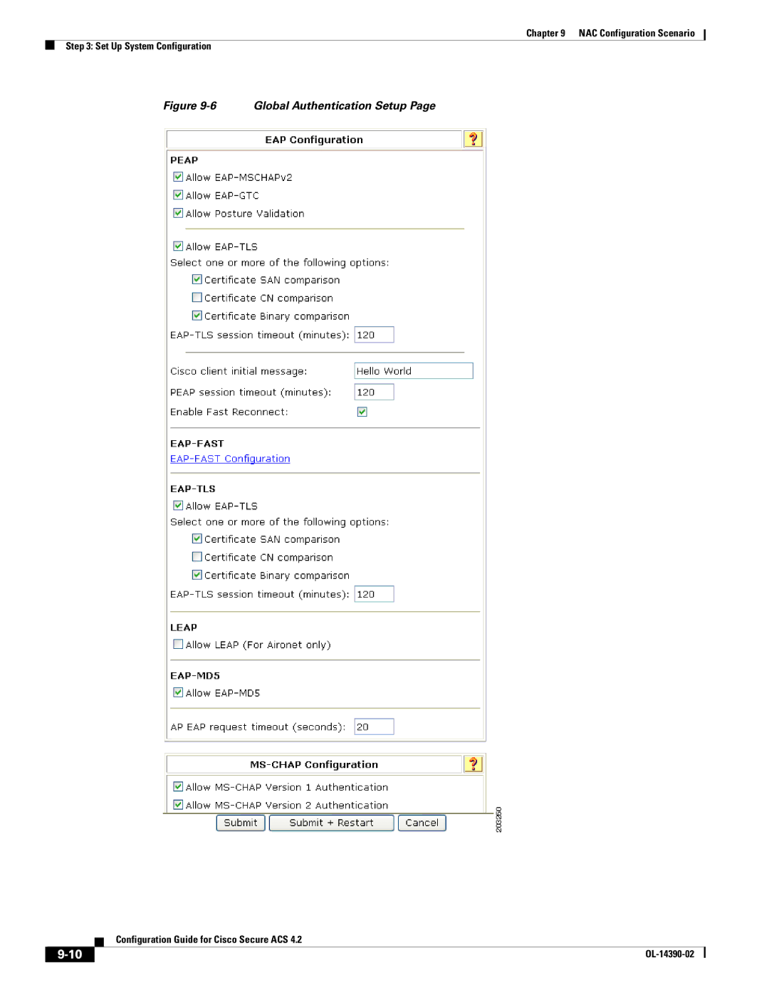 Cisco Systems 4.2 manual Global Authentication Setup 