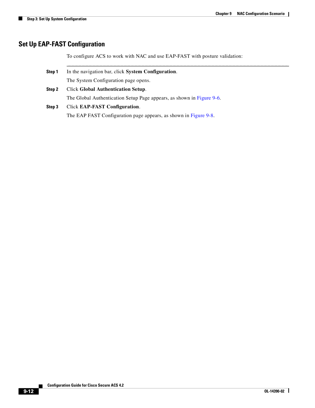 Cisco Systems 4.2 manual Set Up EAP-FAST Configuration, Click EAP-FAST Configuration 