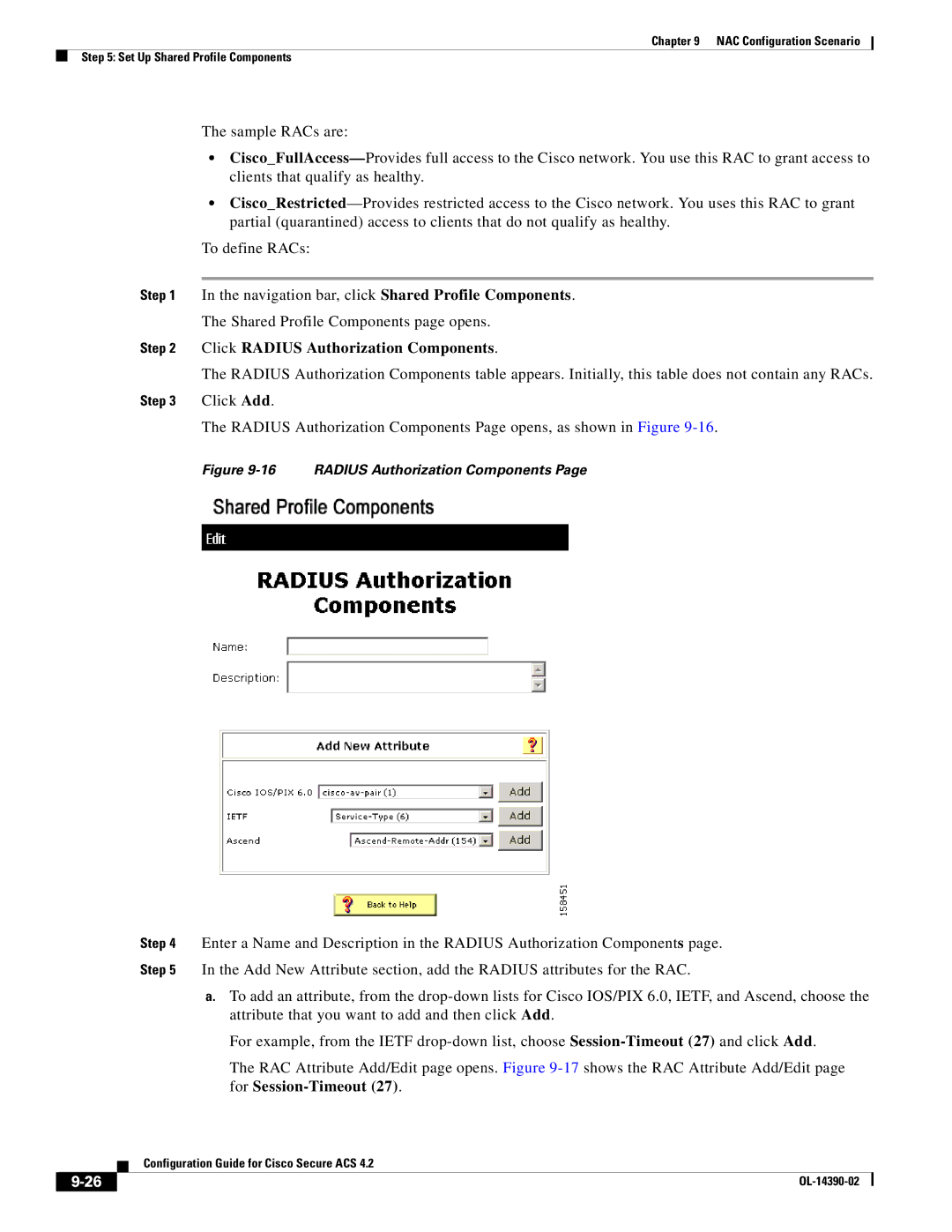 Cisco Systems 4.2 manual Click Radius Authorization Components 