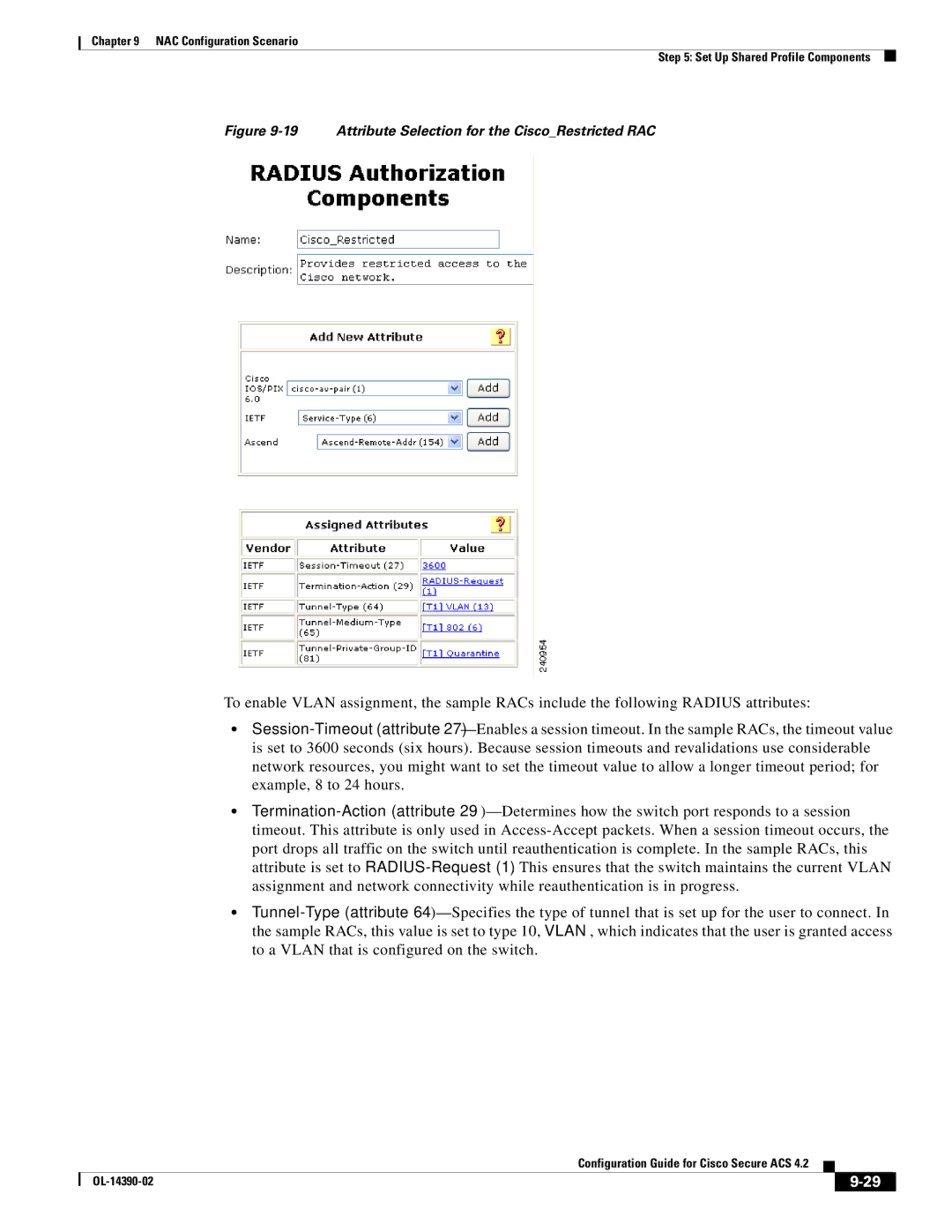 Cisco Systems 4.2 manual Attribute Selection for the CiscoRestricted RAC 