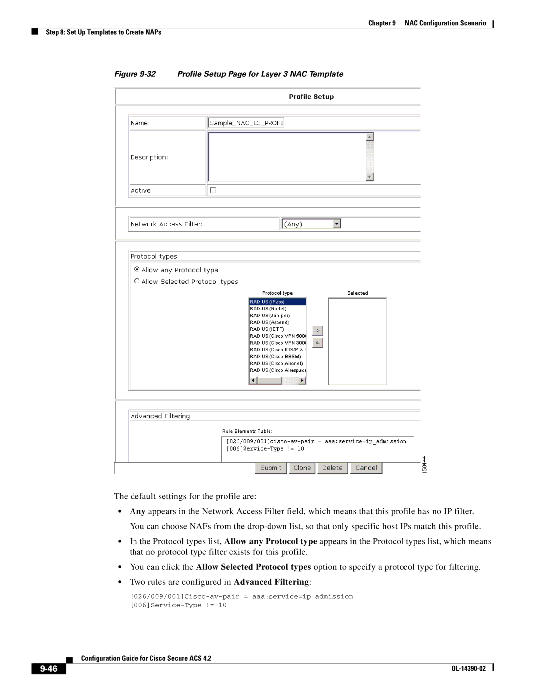 Cisco Systems 4.2 manual Profile Setup Page for Layer 3 NAC Template 