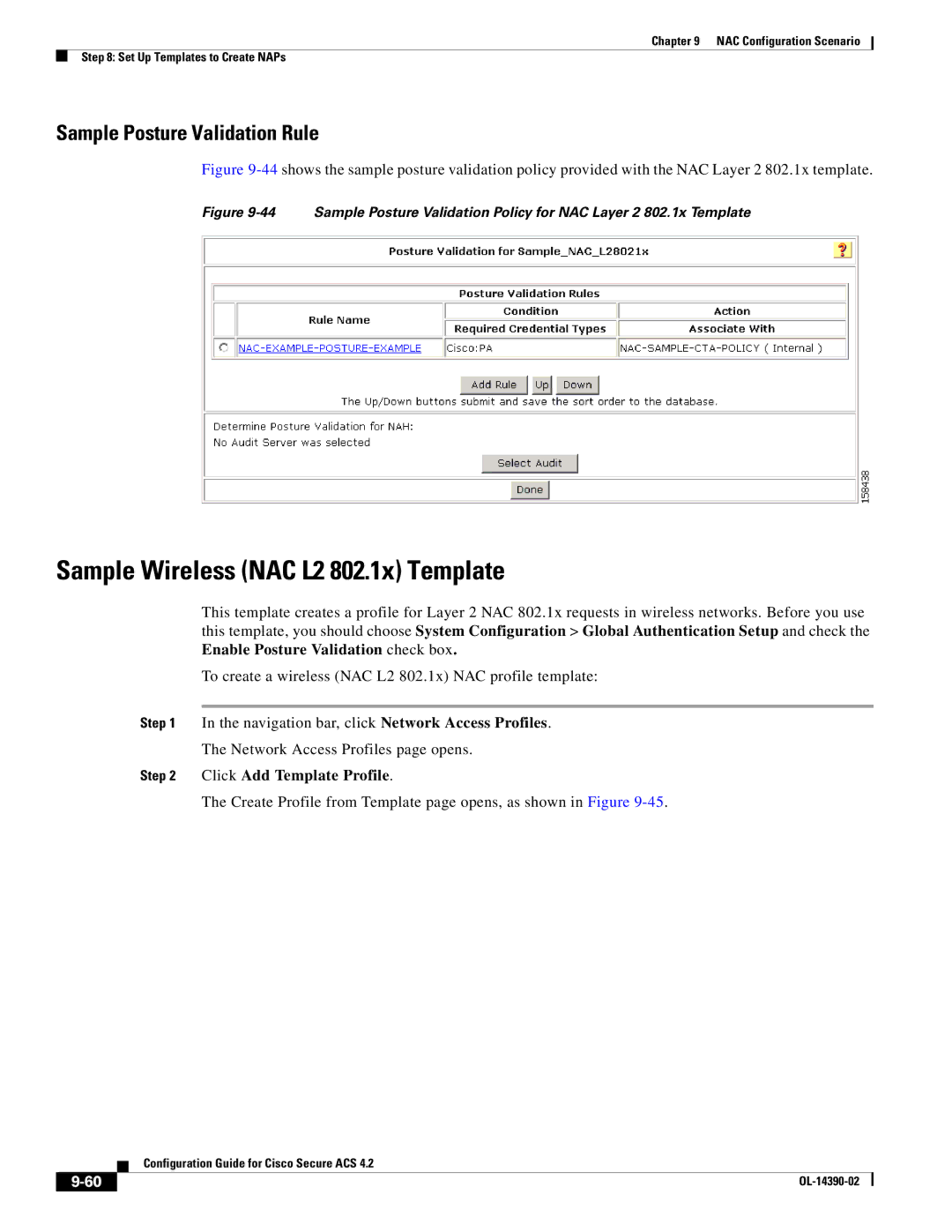 Cisco Systems 4.2 manual Sample Wireless NAC L2 802.1x Template, Sample Posture Validation Rule 