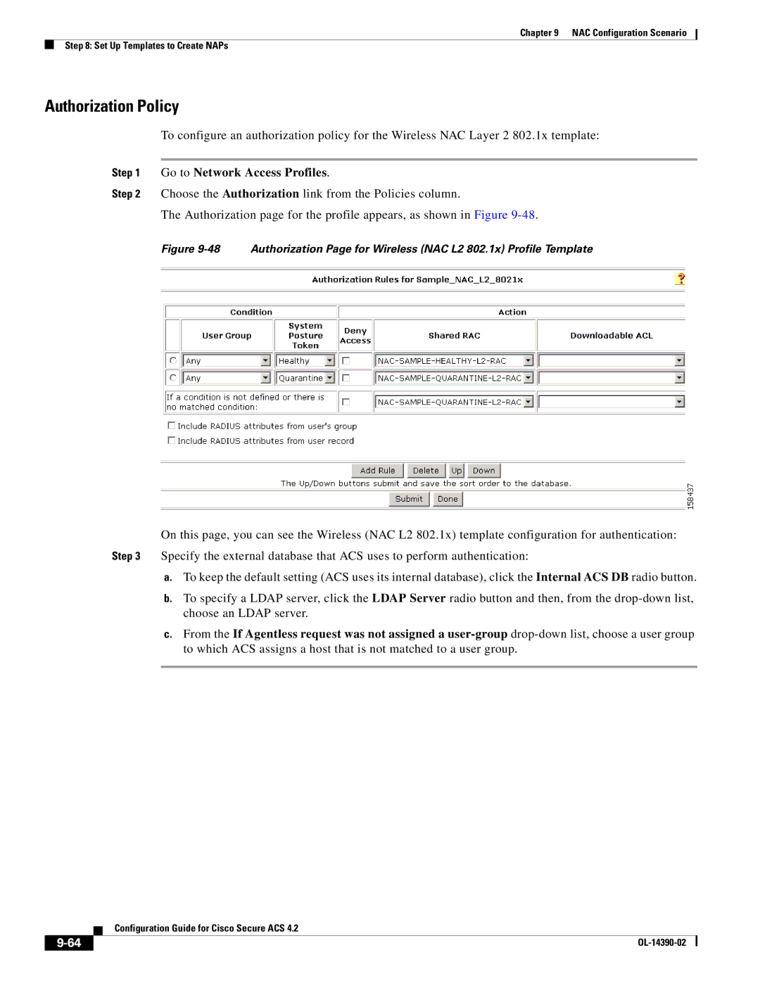 Cisco Systems 4.2 manual Authorization Policy 