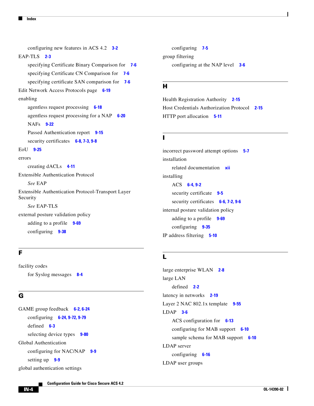 Cisco Systems manual Configuring new features in ACS 4.2, Specifying Certificate Binary Comparison for, Ldap 