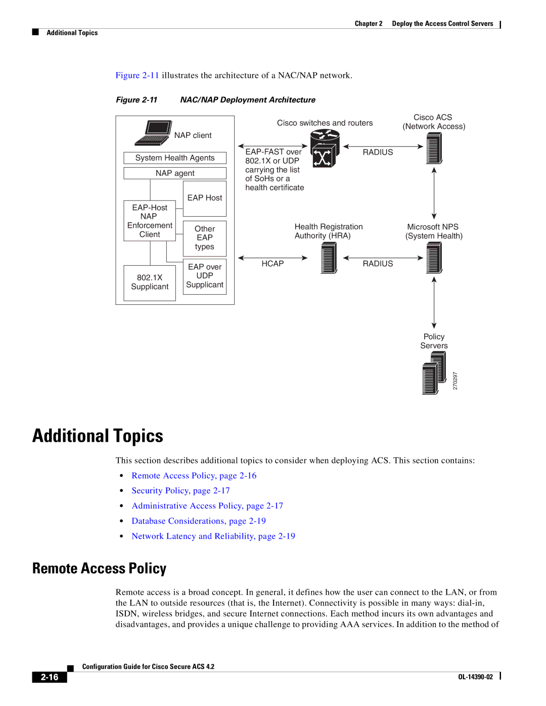 Cisco Systems 4.2 manual Additional Topics, Remote Access Policy 