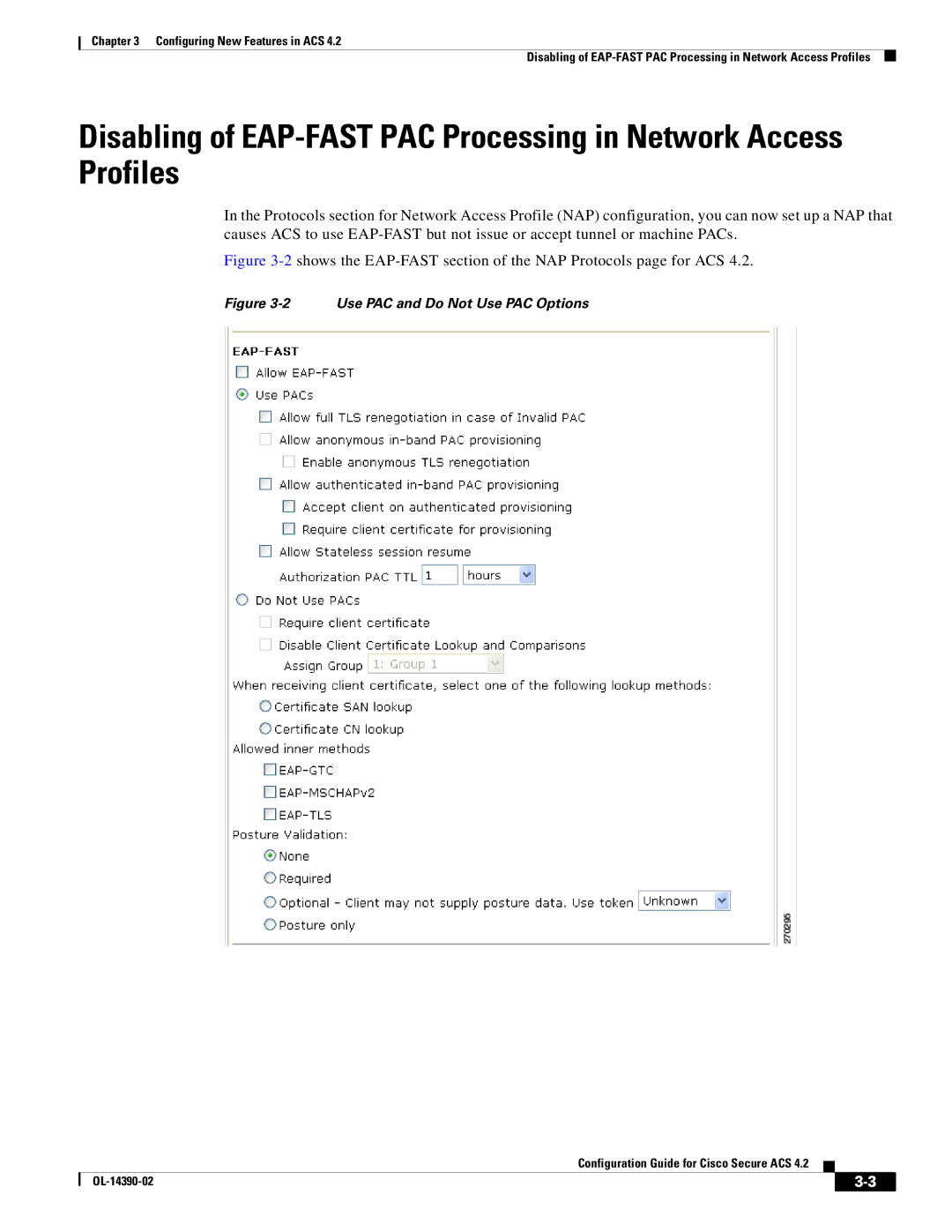 Cisco Systems 4.2 manual Use PAC and Do Not Use PAC Options 