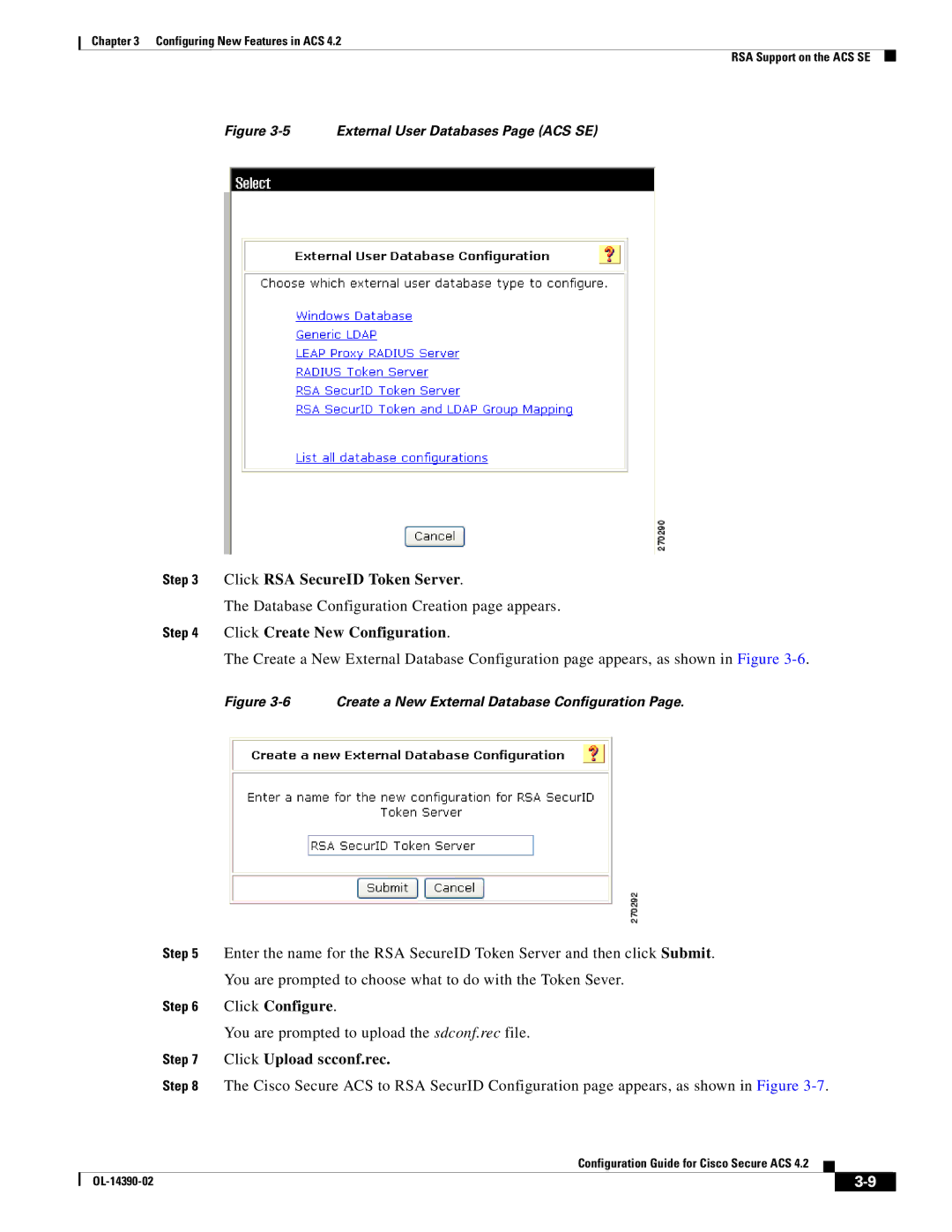 Cisco Systems 4.2 manual Click RSA SecureID Token Server, Click Create New Configuration, Click Configure 