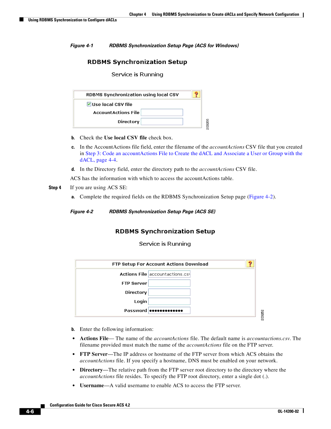 Cisco Systems 4.2 manual Rdbms Synchronization Setup Page ACS for Windows 