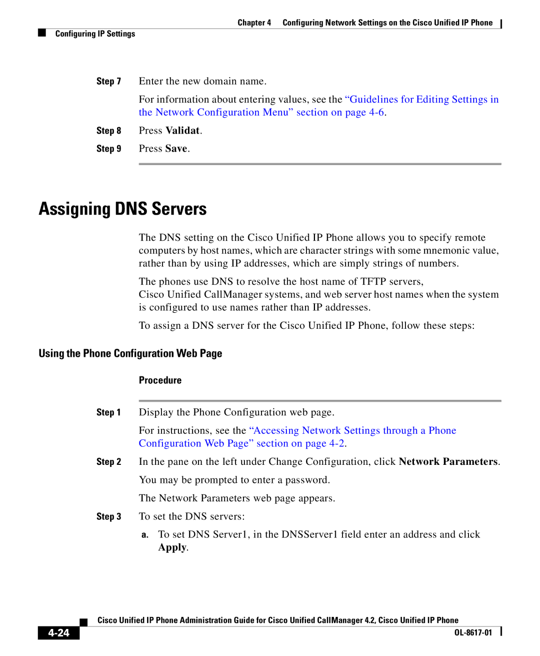 Cisco Systems 4.2 manual Assigning DNS Servers 