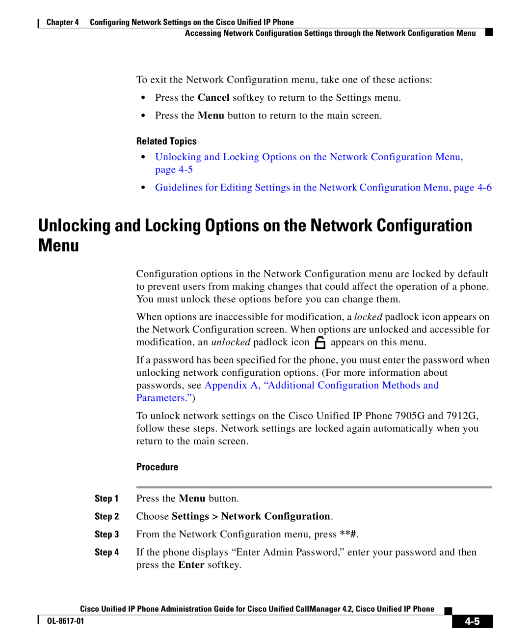 Cisco Systems 4.2 manual Related Topics 