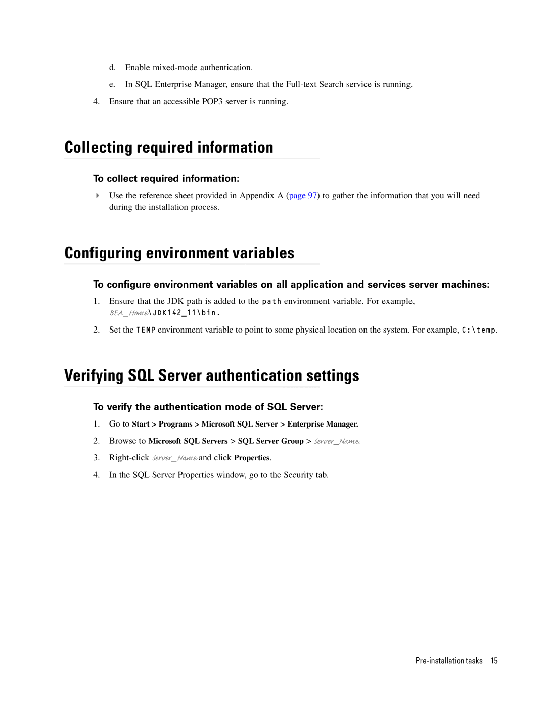 Cisco Systems 4.2(1) Collecting required information, Configuring environment variables, To collect required information 