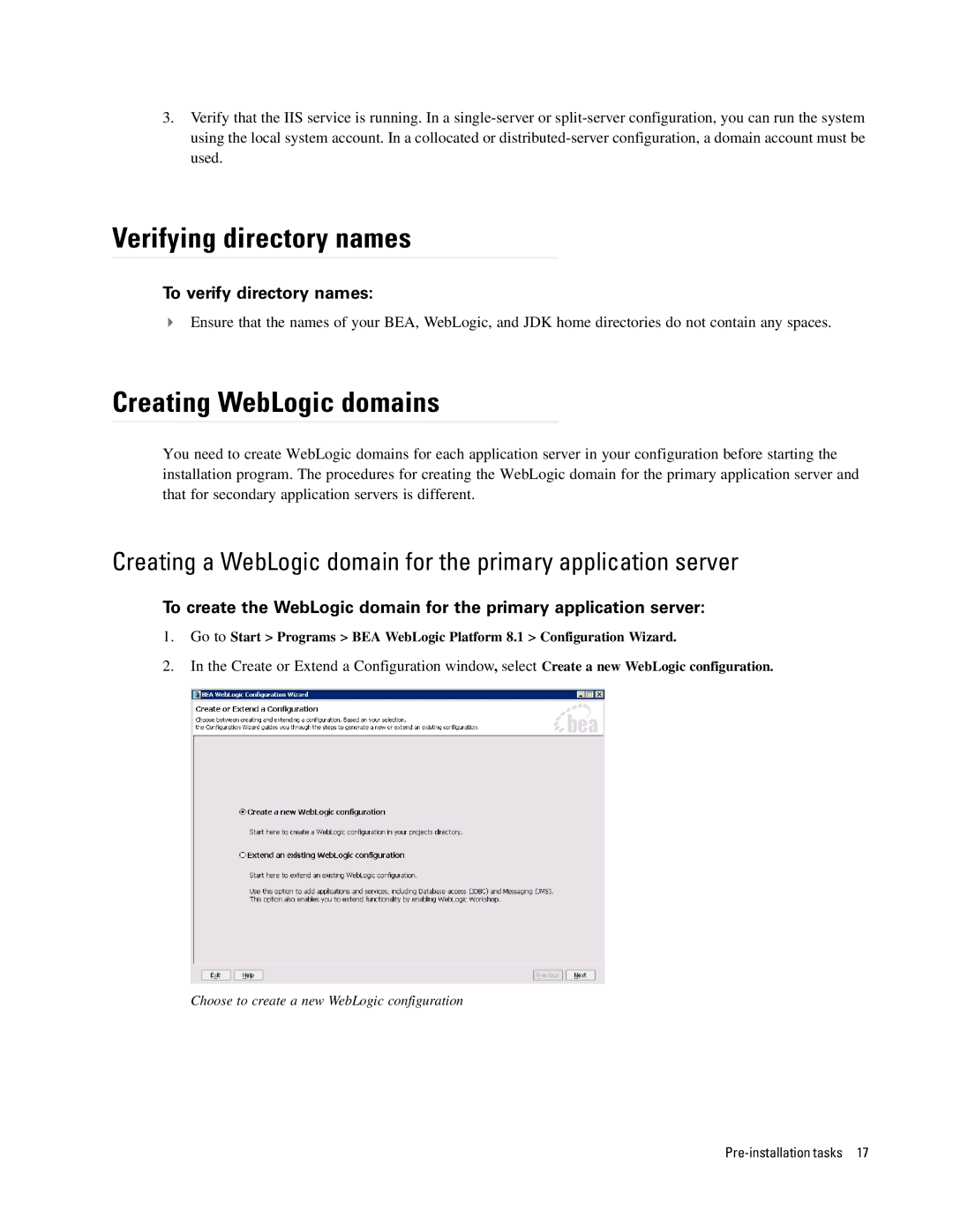 Cisco Systems 4.2(1) manual Verifying directory names, Creating WebLogic domains, To verify directory names 