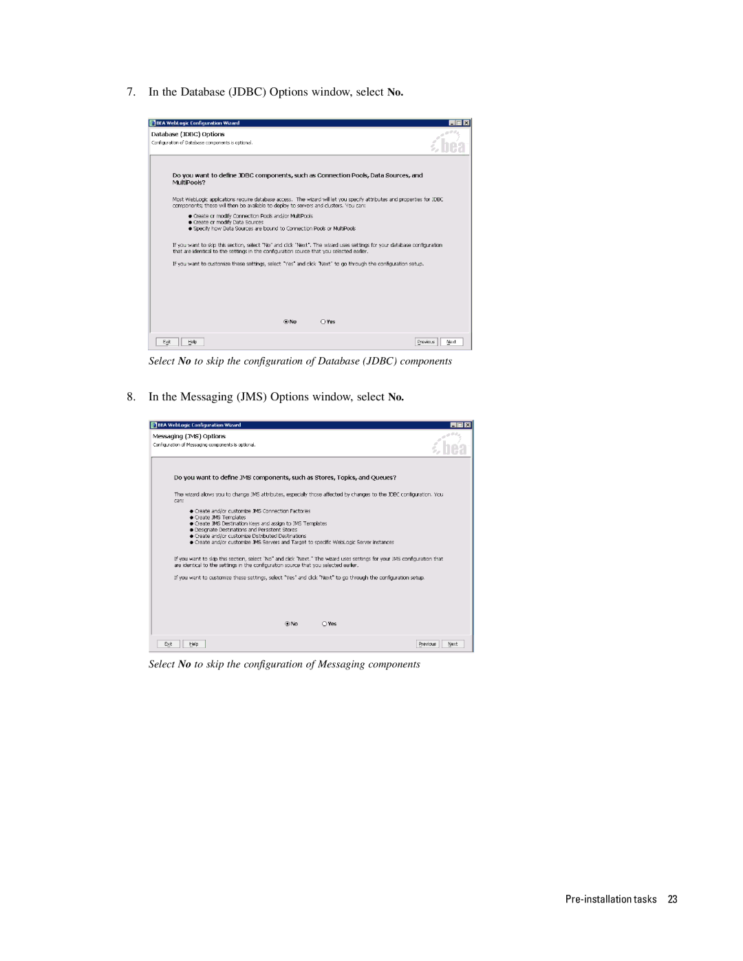 Cisco Systems 4.2(1) manual Database Jdbc Options window, select No 