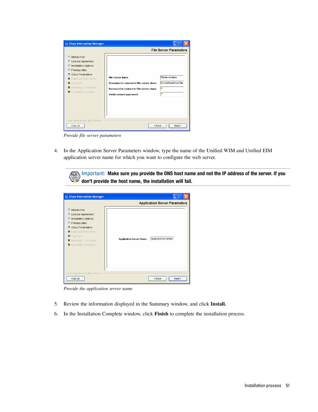 Cisco Systems 4.2(1) manual Provide file server parameters 