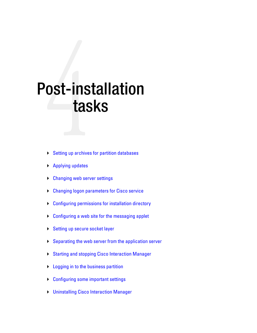 Cisco Systems 4.2(1) manual Post-installation Tasks 