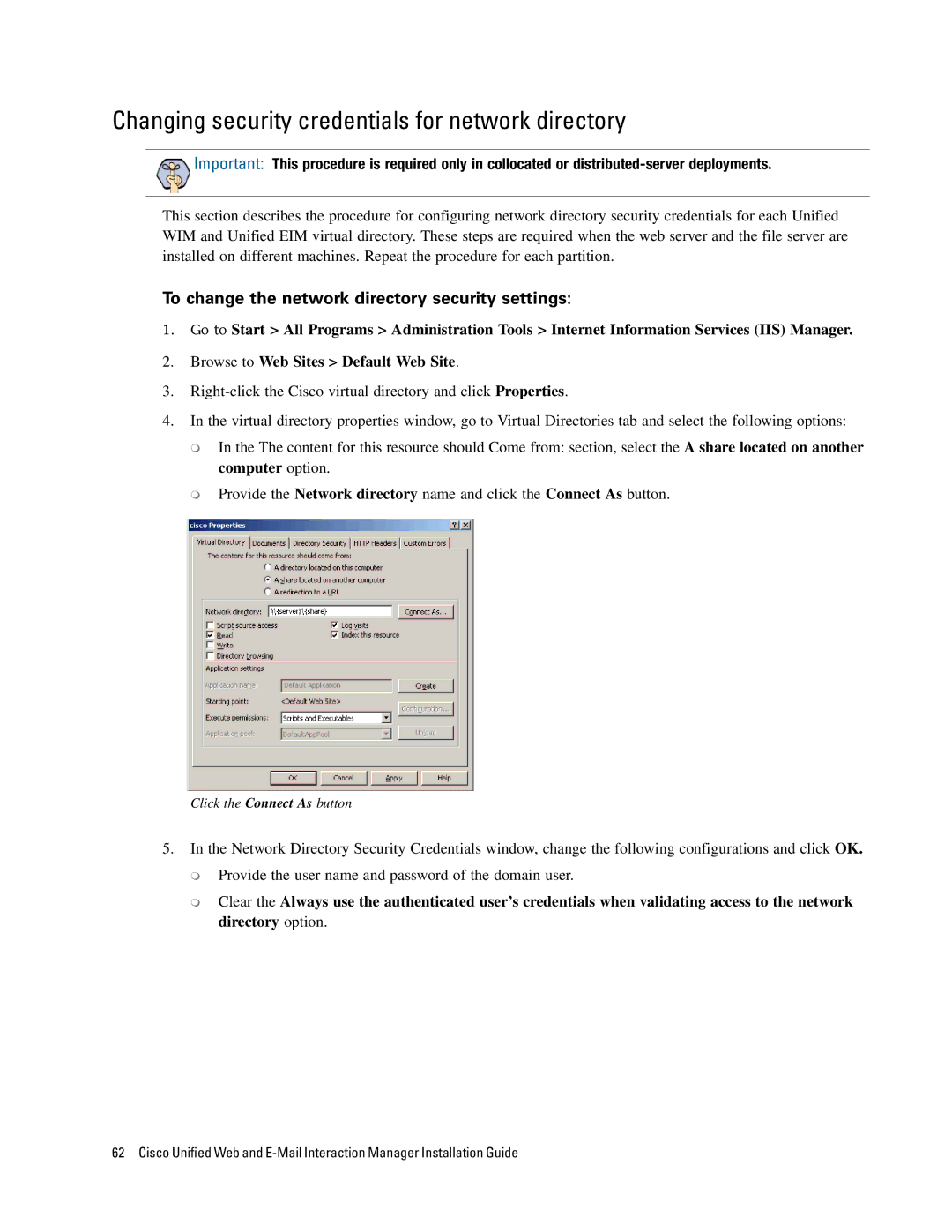 Cisco Systems 4.2(1) manual Changing security credentials for network directory 