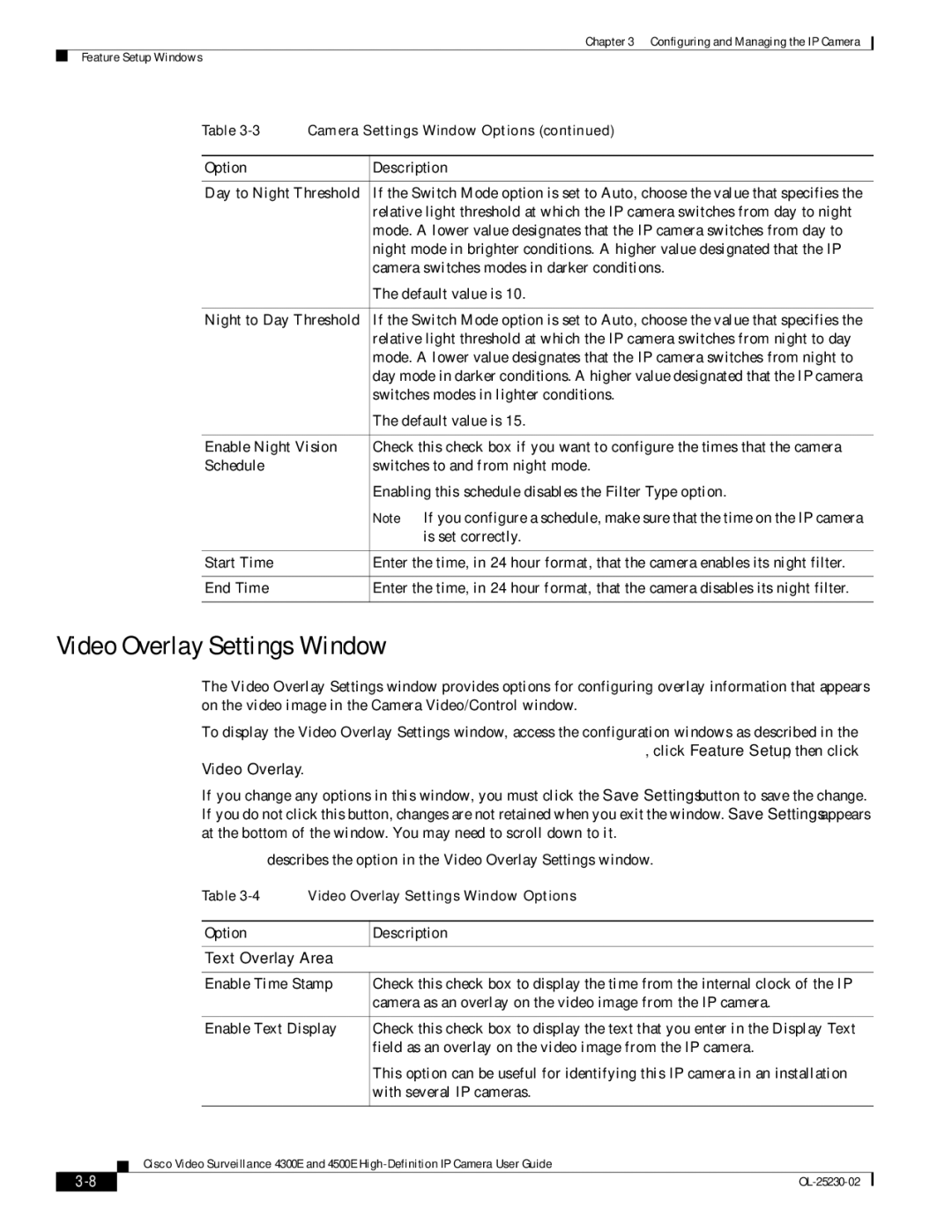 Cisco Systems 4300E, 4500E manual Video Overlay Settings Window, Text Overlay Area 