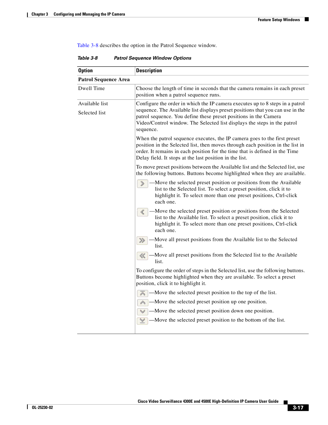 Cisco Systems 4500E, 4300E manual Patrol Sequence Area 