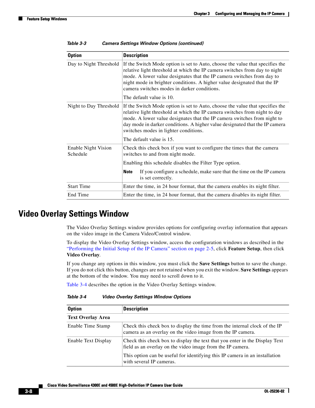 Cisco Systems 4300E, 4500E manual Video Overlay Settings Window, Text Overlay Area 