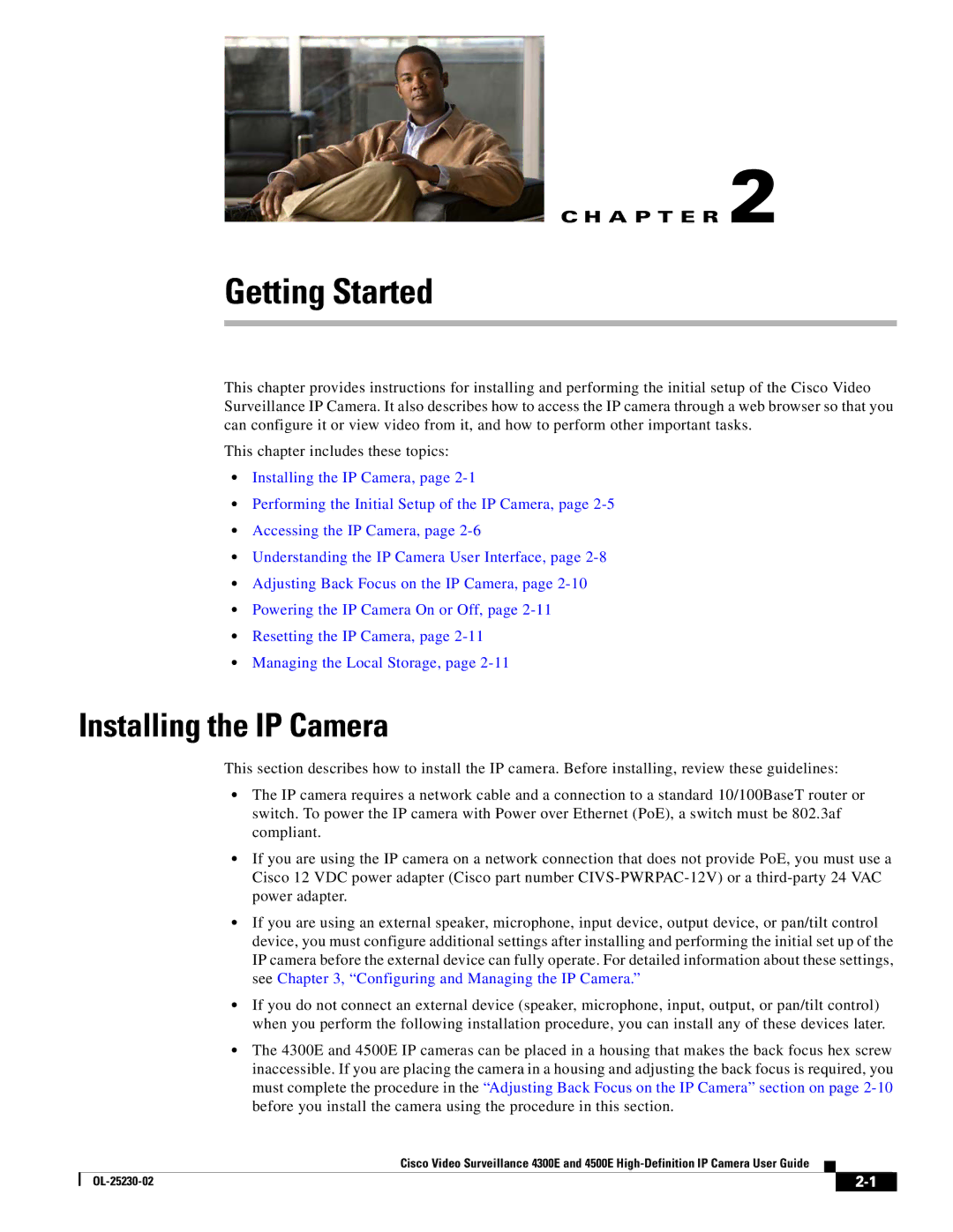 Cisco Systems 4300E manual Getting Started, Installing the IP Camera 