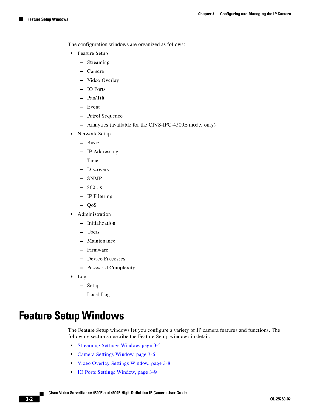 Cisco Systems 4300E manual Feature Setup Windows, Snmp 