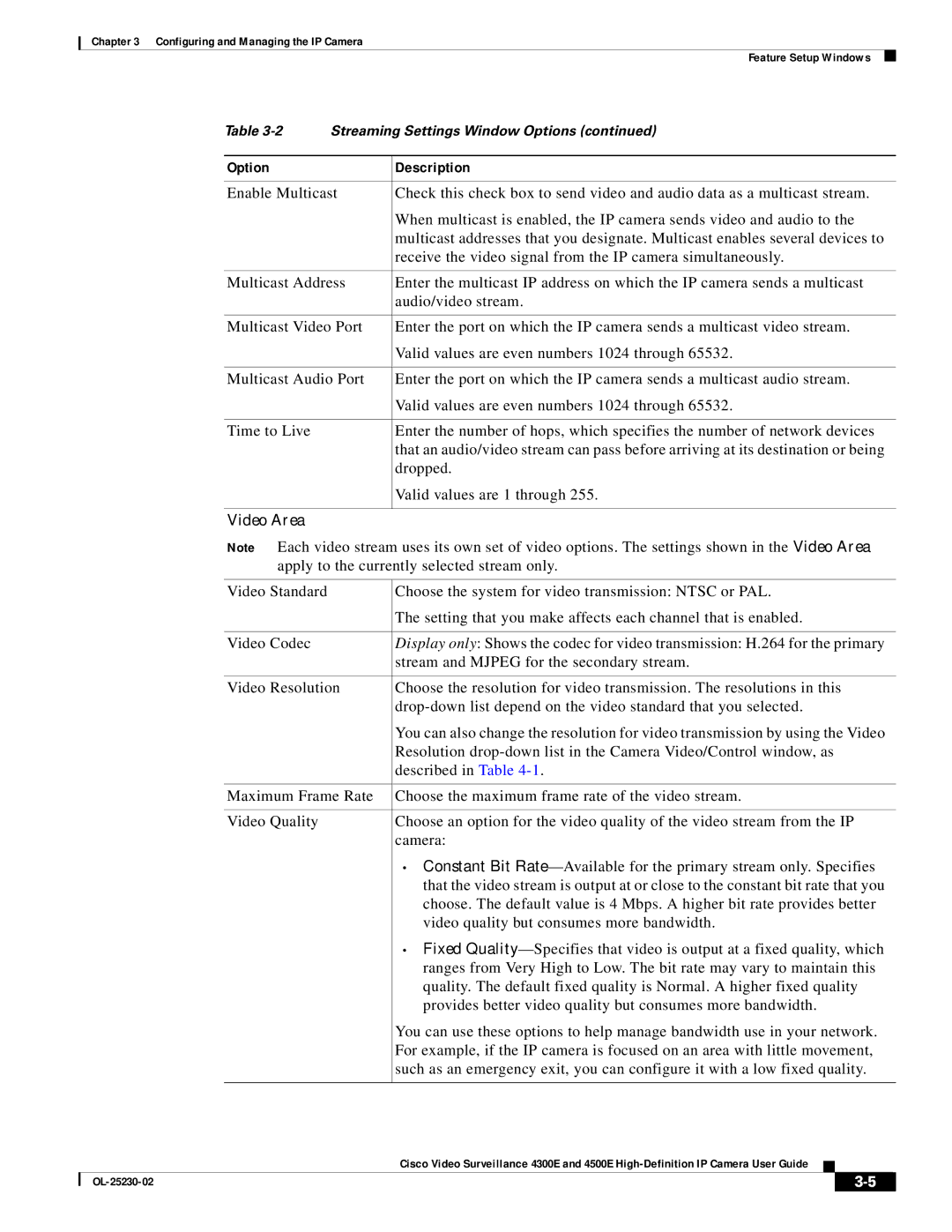 Cisco Systems 4300E manual Video Area 