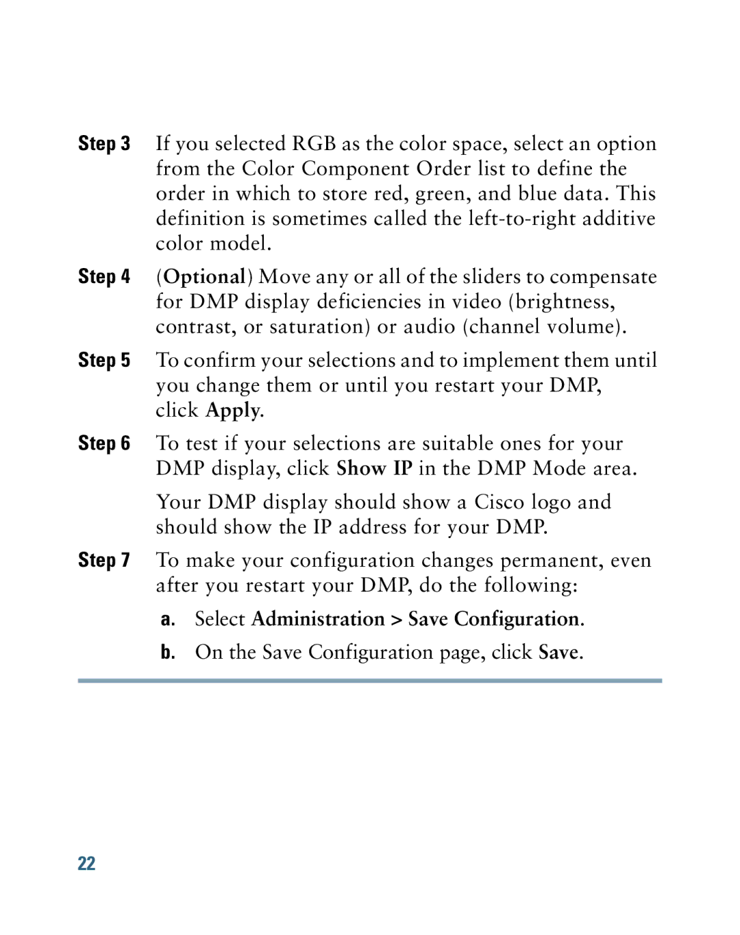 Cisco Systems 4305G quick start Select Administration Save Configuration 