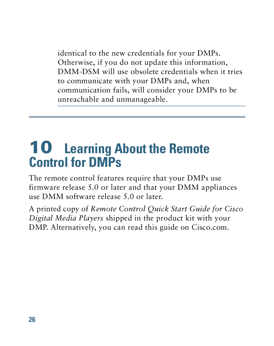 Cisco Systems 4305G quick start Learning About the Remote Control for DMPs 