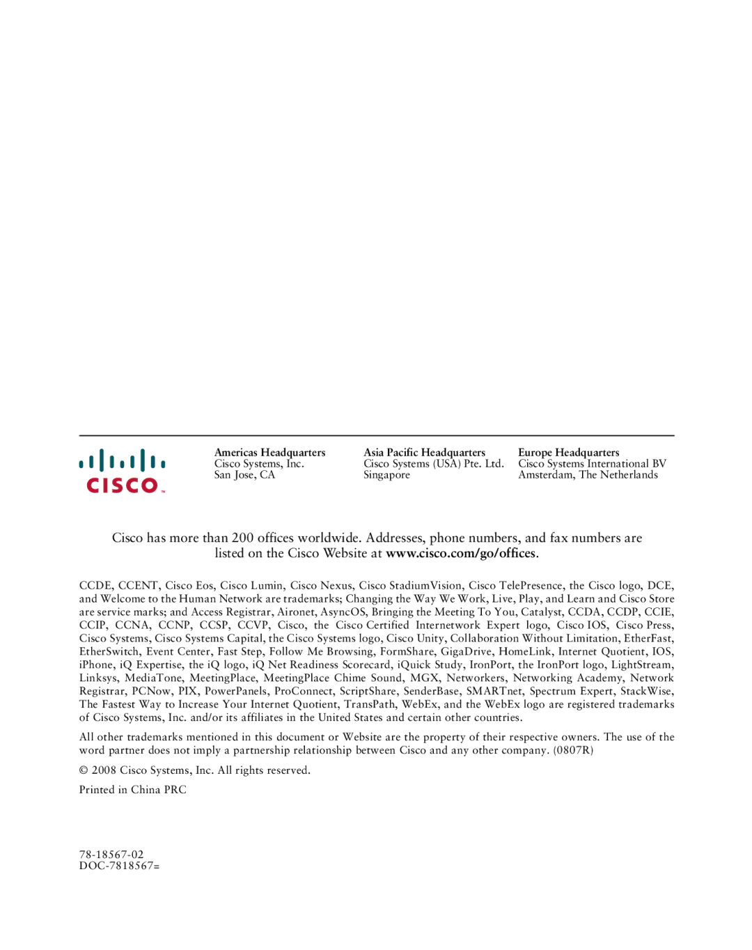 Cisco Systems 4400G quick start Cisco Systems, Inc 