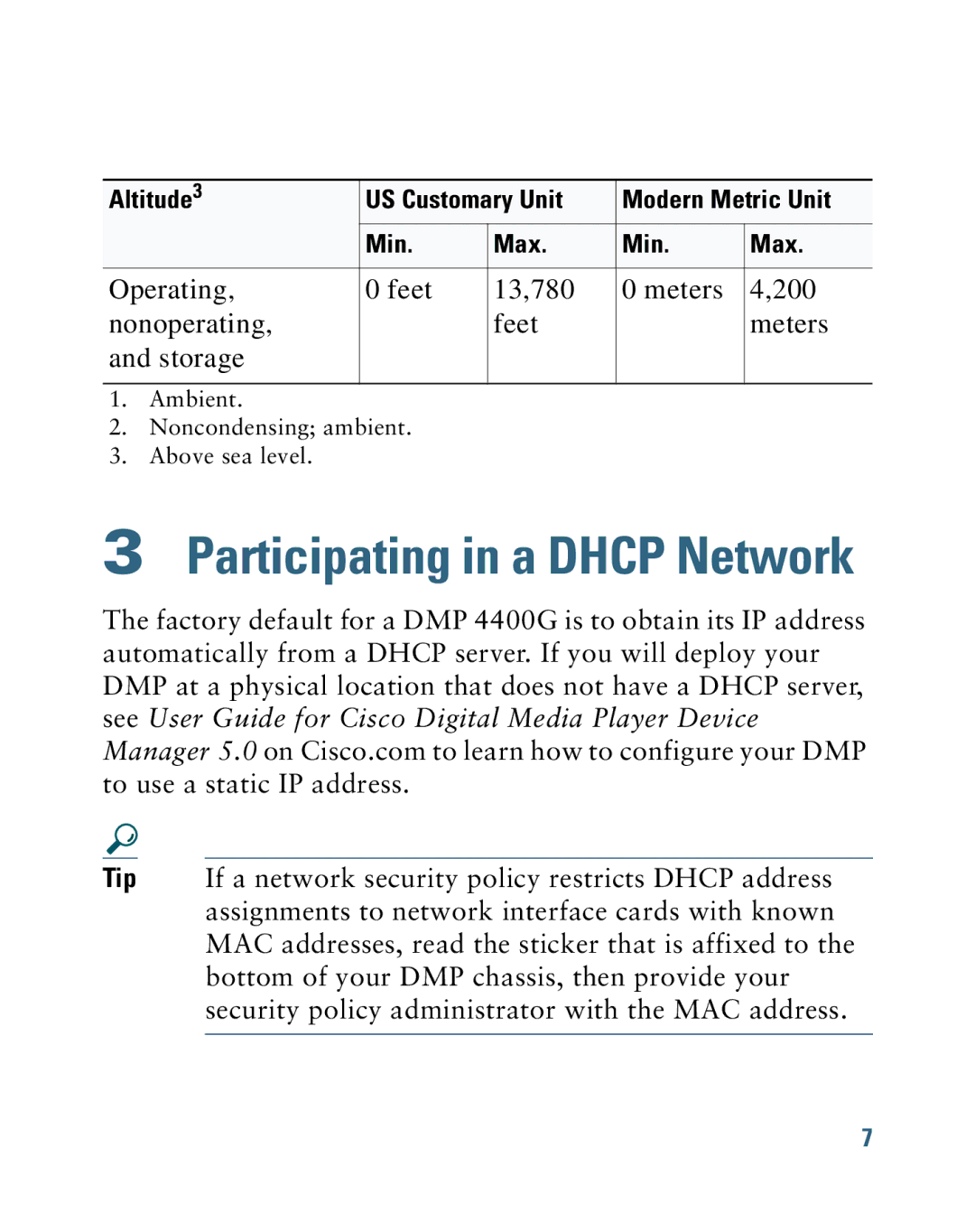 Cisco Systems 4400G quick start Participating in a Dhcp Network 