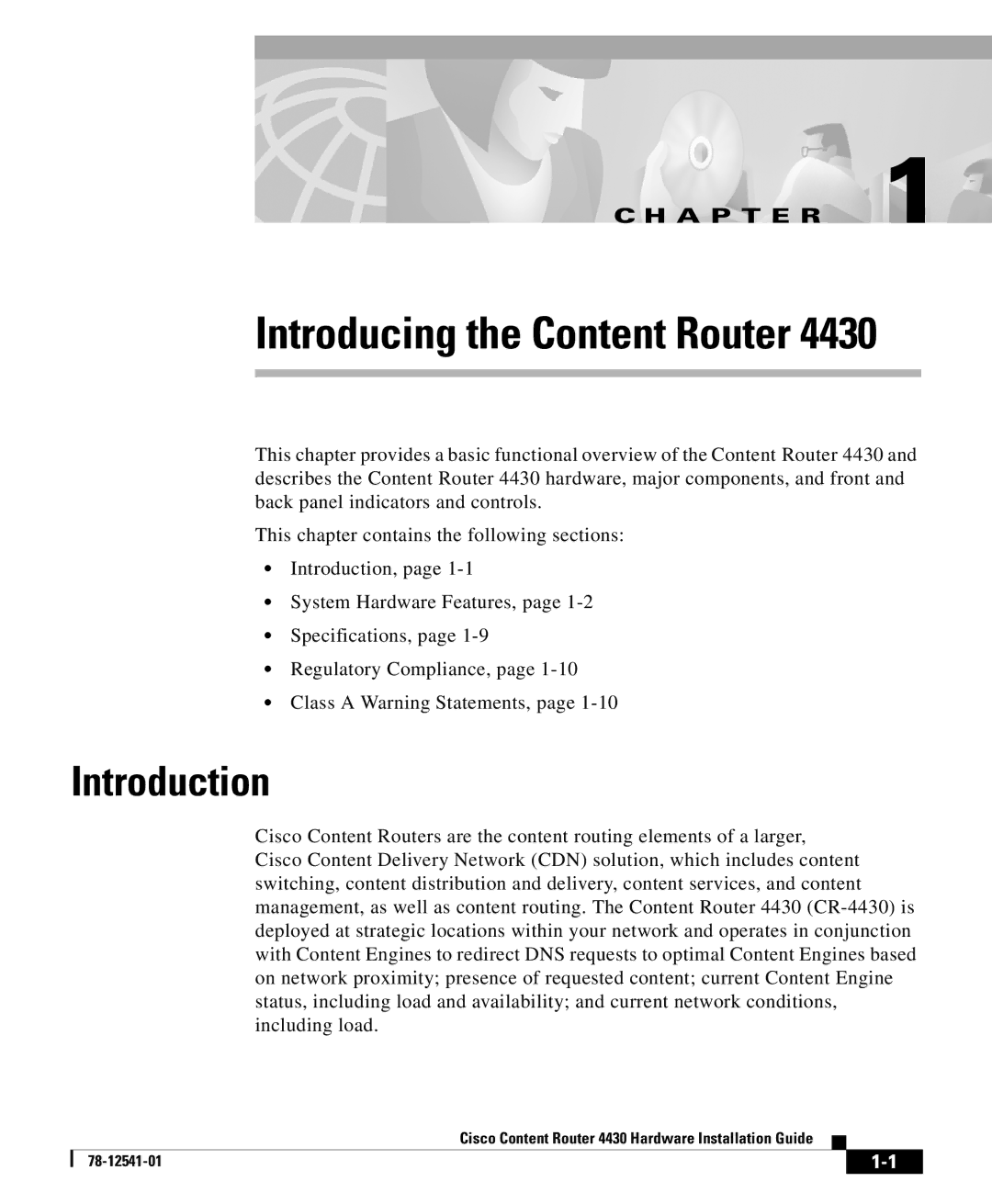 Cisco Systems 4430 specifications Introducing the Content Router, Introduction 