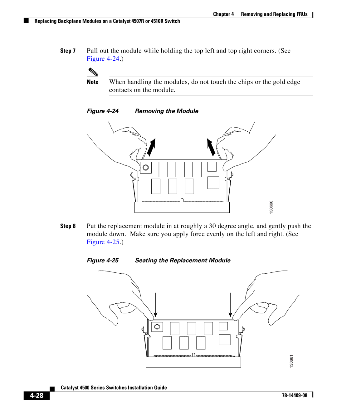 Cisco Systems 4500 manual Removing the Module 