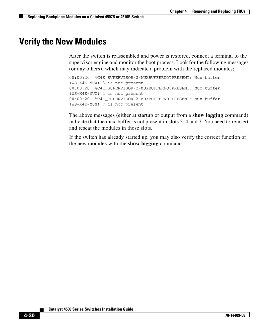 Cisco Systems 4500 manual Verify the New Modules 