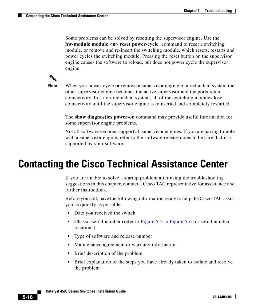 Cisco Systems 4500 manual Contacting the Cisco Technical Assistance Center 