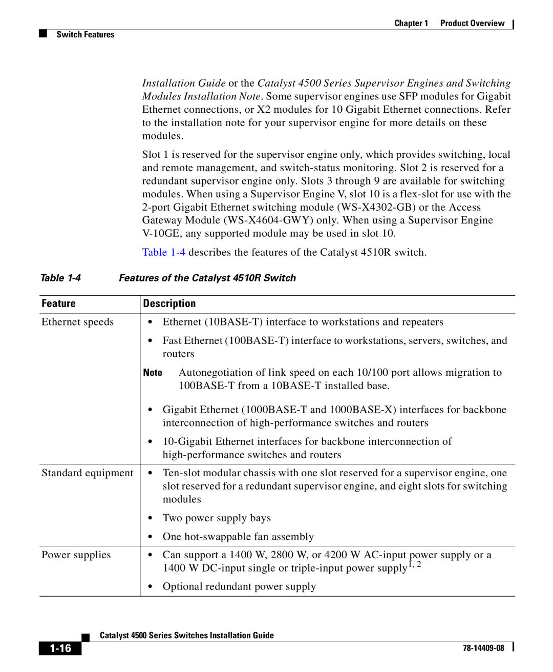 Cisco Systems 4500 manual 10GE, any supported module may be used in slot 