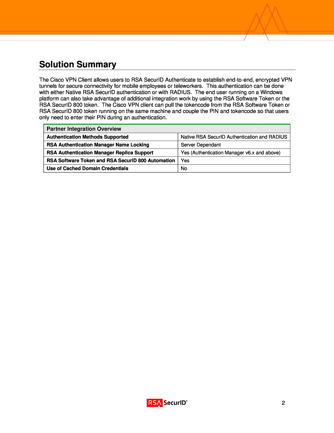Cisco Systems and 5.0.02.0090, 4.6, 4.8 manual Solution Summary, Partner Integration Overview 