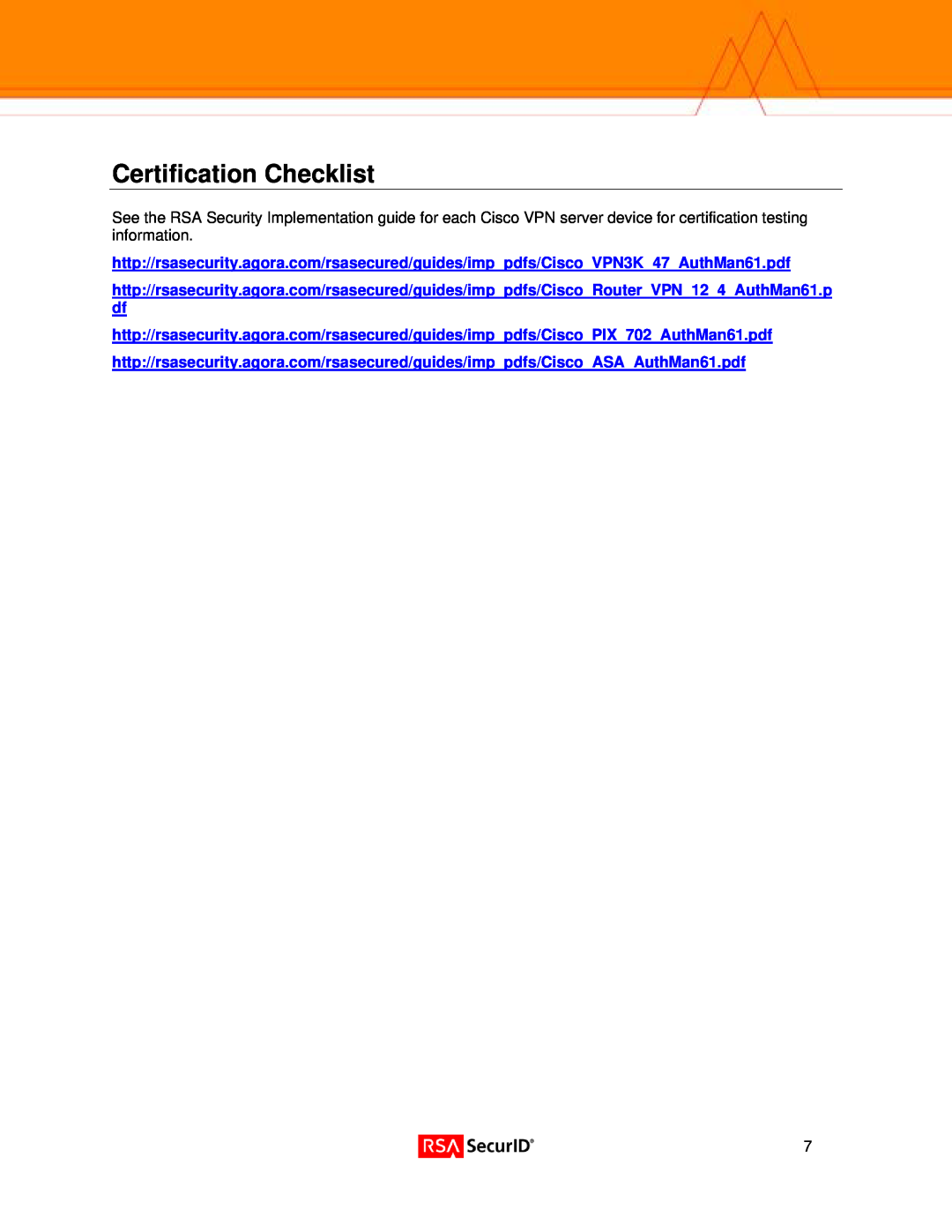 Cisco Systems 4.8, 4.6, and 5.0.02.0090 manual Certification Checklist 