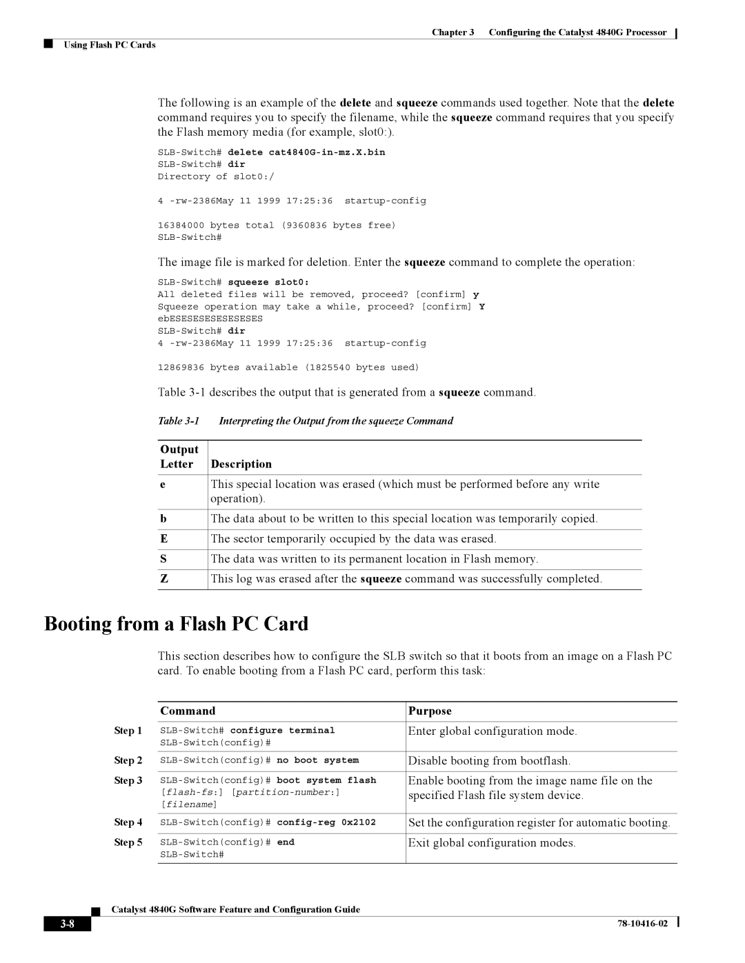 Cisco Systems 4840G appendix Booting from a Flash PC Card 