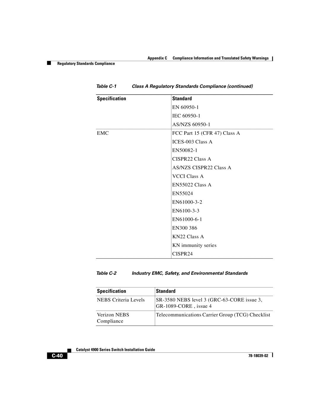 Cisco Systems 4900 Series manual CISPR24 