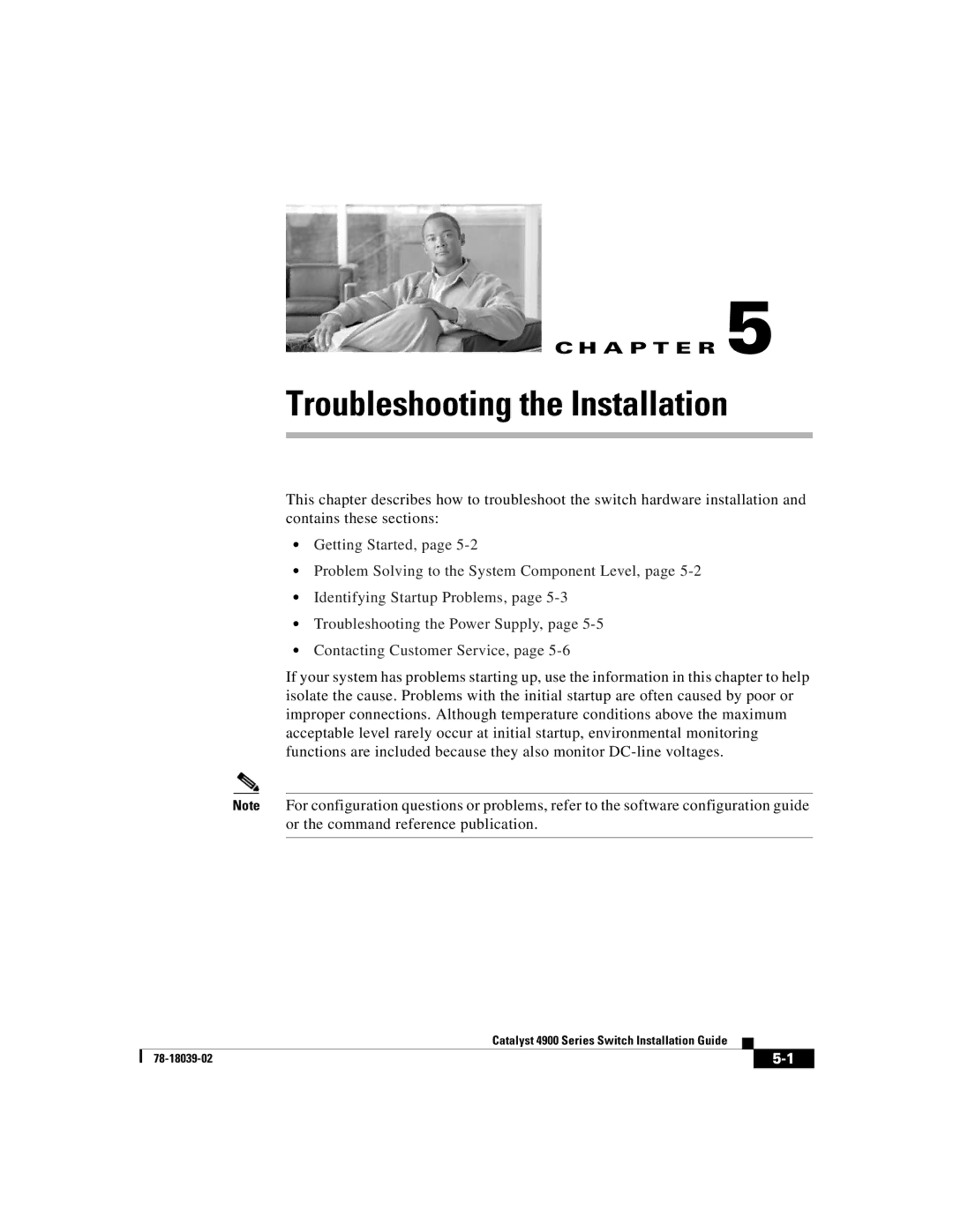 Cisco Systems 4900 Series manual Troubleshooting the Installation 