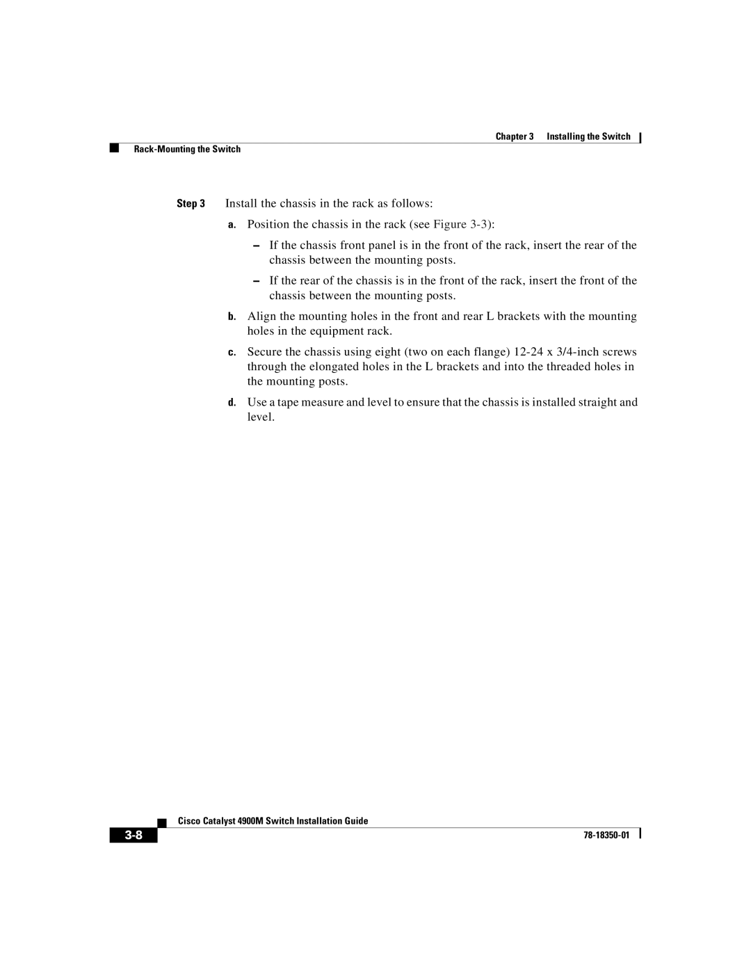 Cisco Systems manual Cisco Catalyst 4900M Switch Installation Guide 