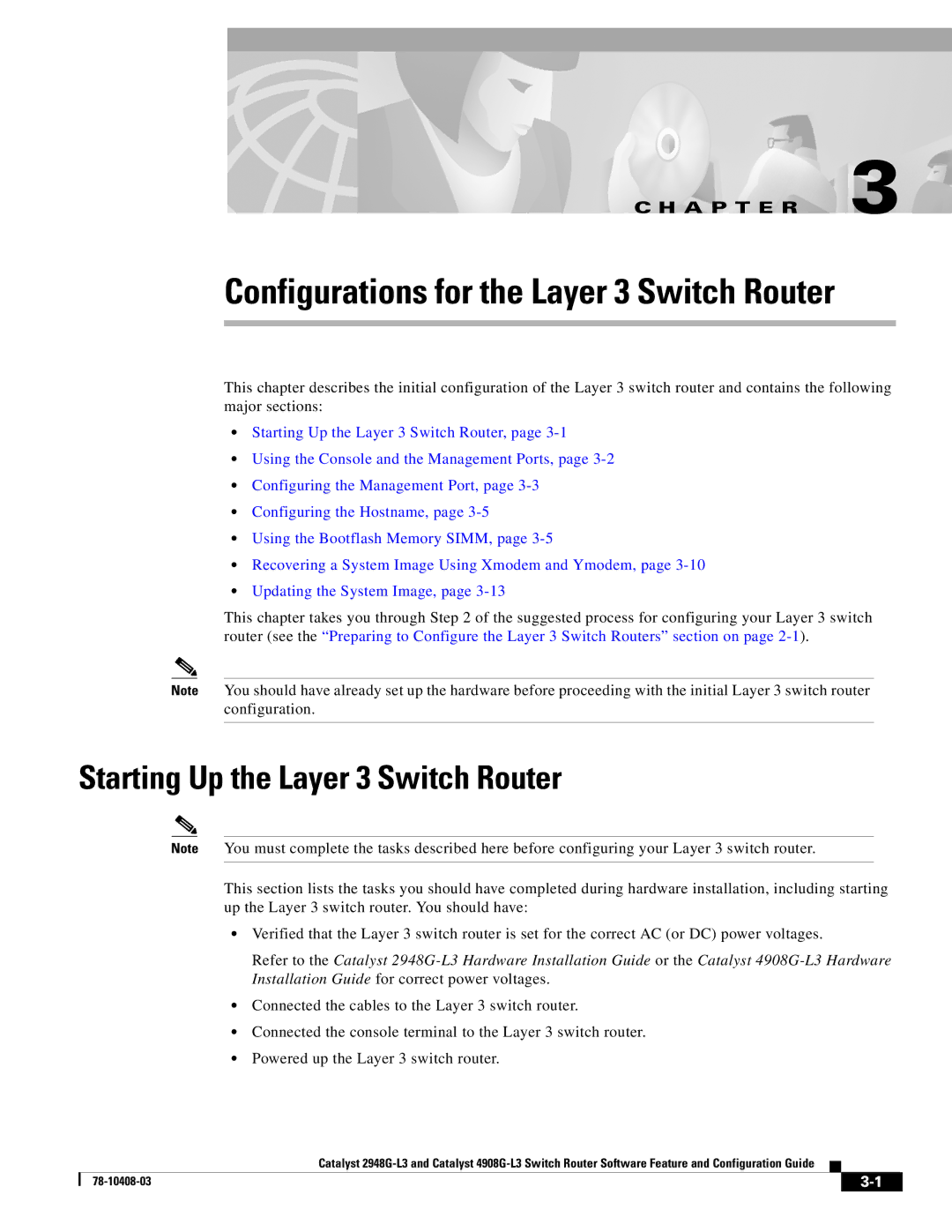 Cisco Systems 2948G-L3 manual Configurations for the Layer 3 Switch Router, Starting Up the Layer 3 Switch Router 